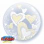 Floating Hearts White & Ivory Double Bubble 61cm: $33.50