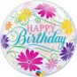 Birthday Flowers Bubble Balloon (56cm): $23.50